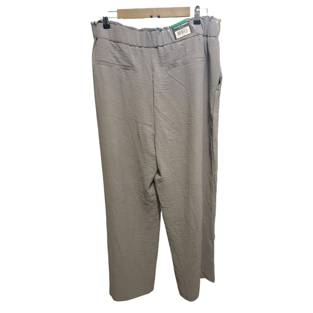 Hilary Radley Taupe Wide Leg Pants Size XL Paperbag Pull On Trousers